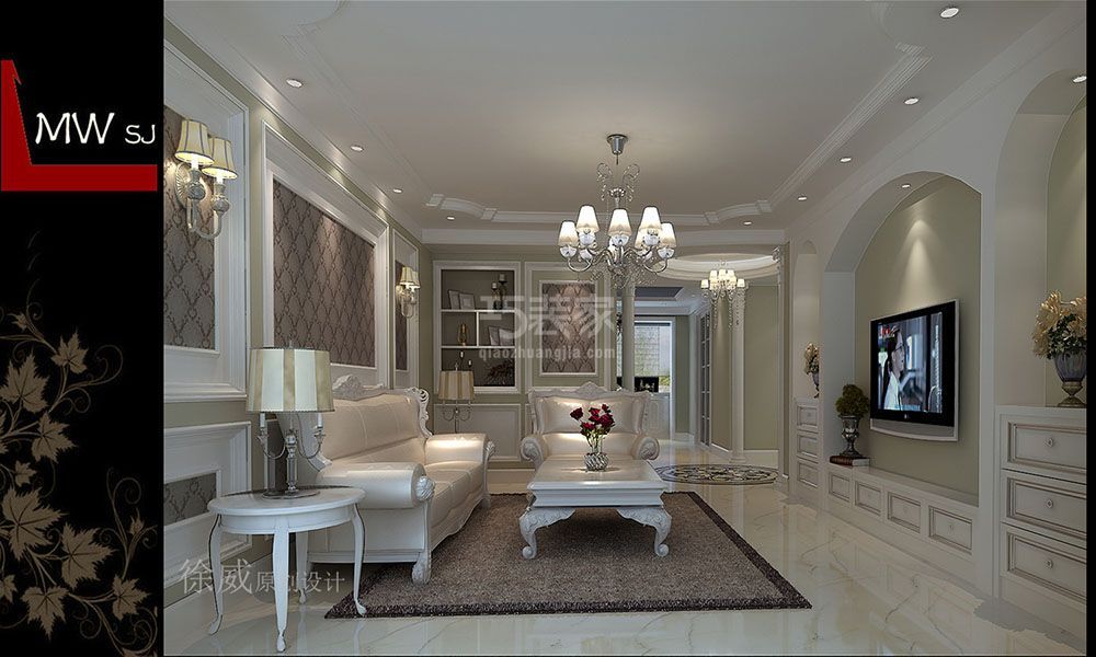 -青年城180平新中式风格设计方案