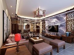 天恒乐活城204平中式风格设计方案