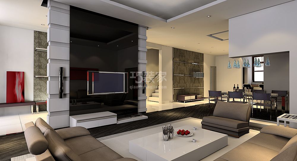 万城华府联排别墅340平米现代简约设计方案