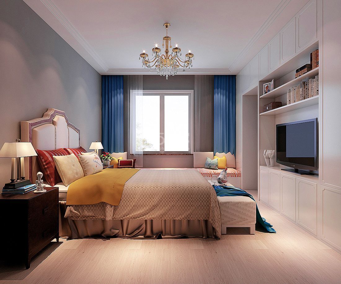 卧室效果图-庑殿家园78平简约风格设计方案