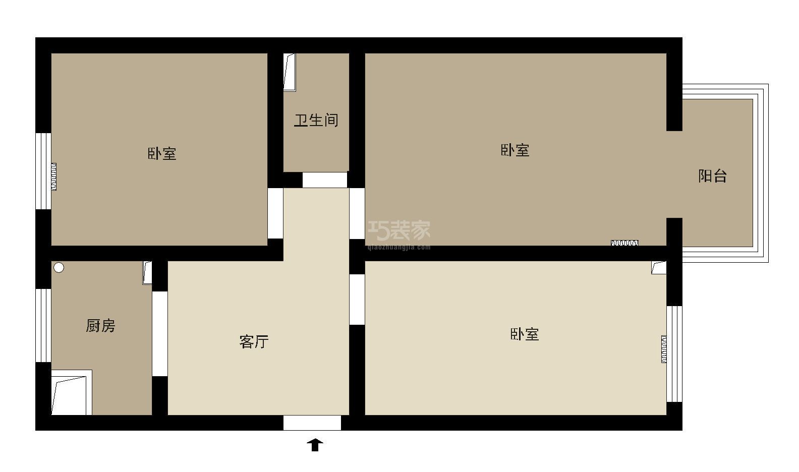 古城北路60平米现代简约风格设计方案