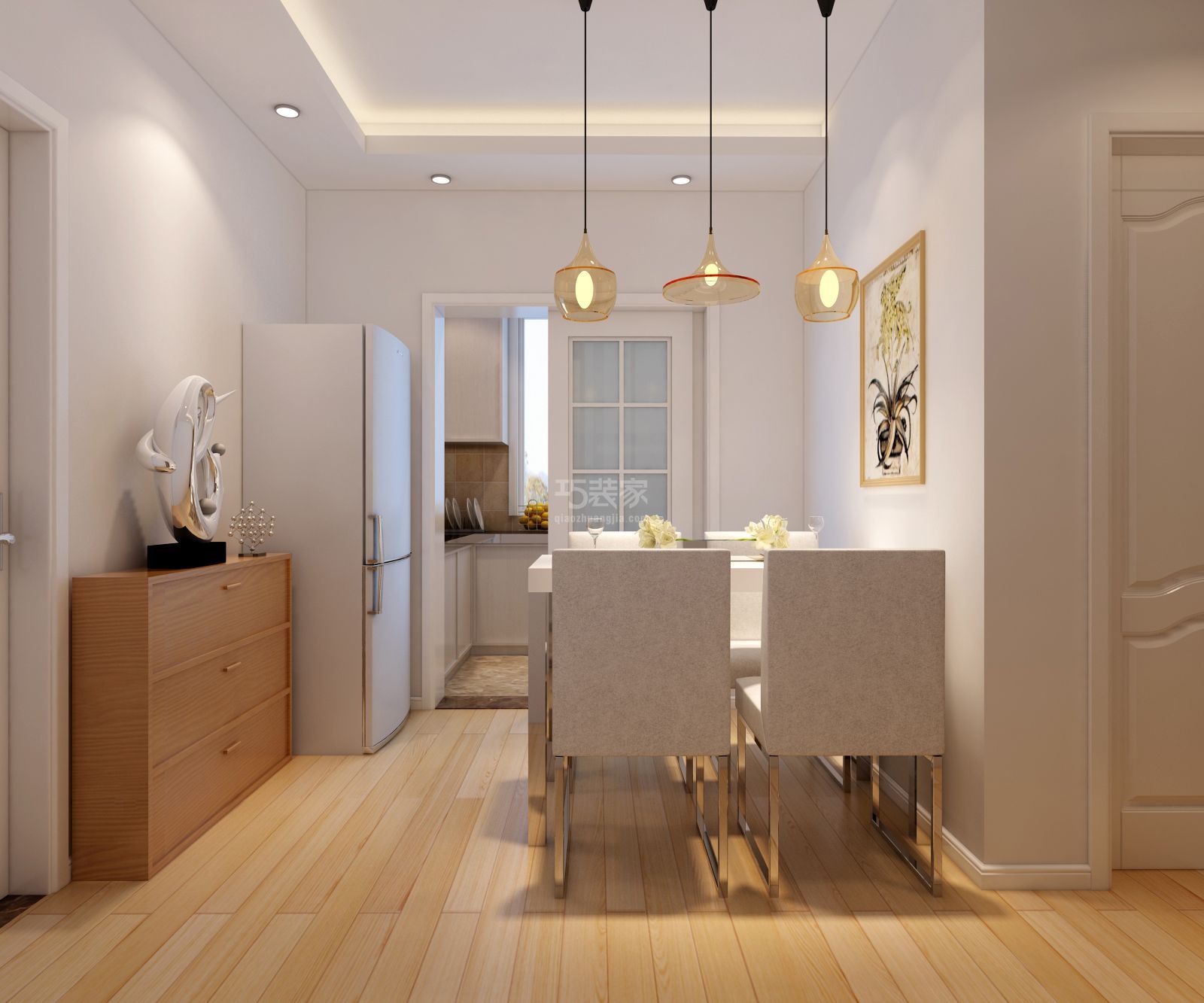 餐厅-古城北路60平米现代简约风格设计方案