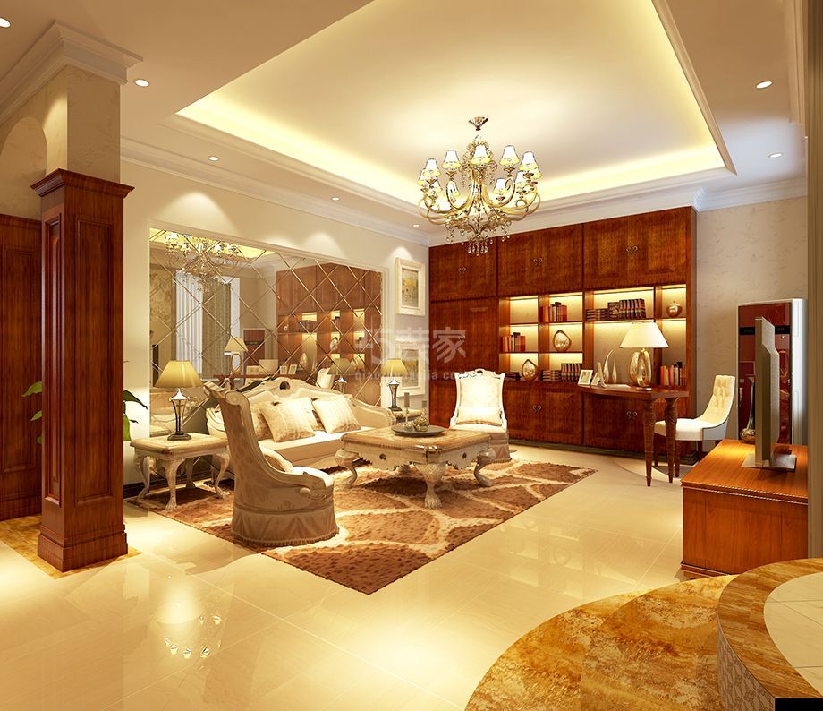 -茶马街第三区观邸 110平美式风格设计方案