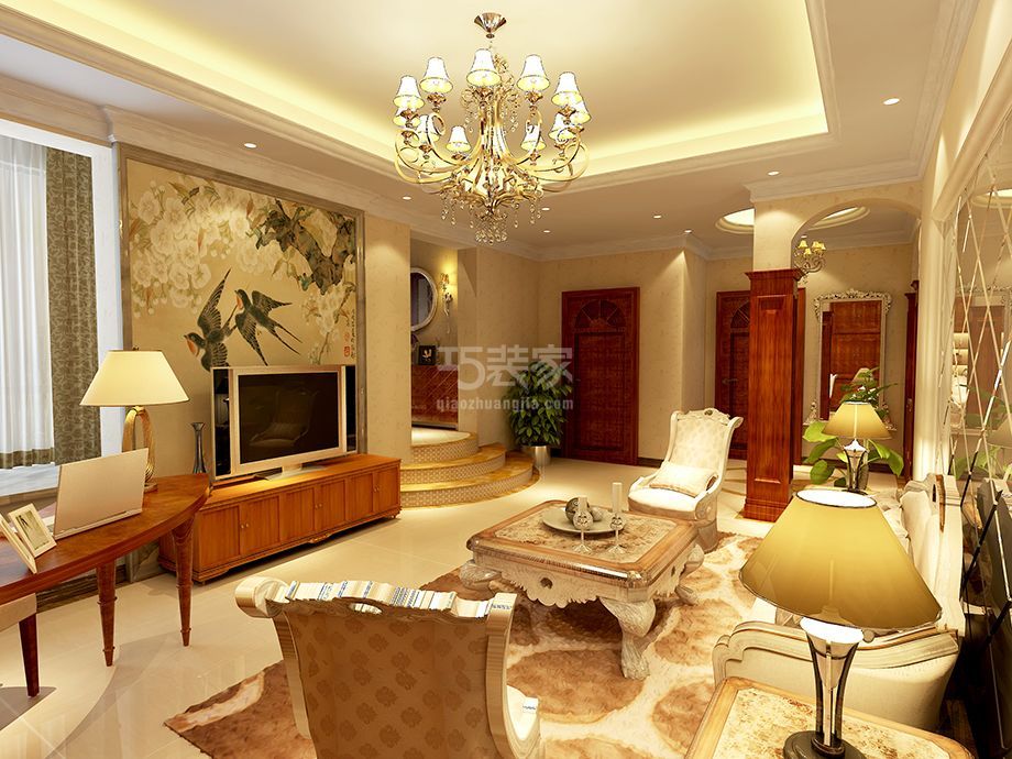 -茶马街第三区观邸 110平美式风格设计方案