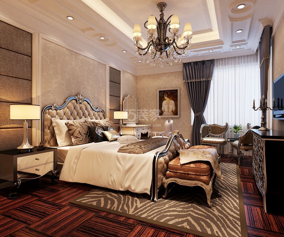 -潮白河孔雀城  350平欧式风格设计方案