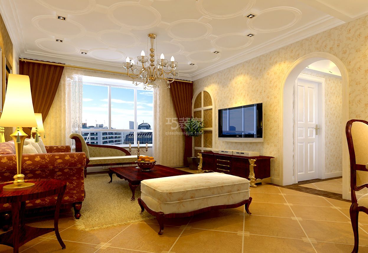 海淀万柳光大花园155平米简欧风格设计风格