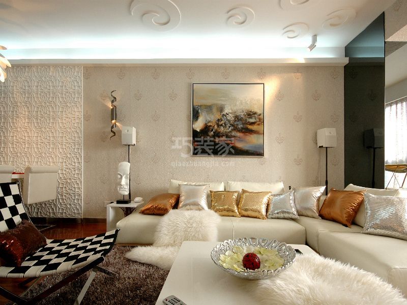 客厅-天润福熙大道118平现代简约设计方案