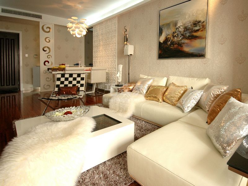 客厅-天润福熙大道118平现代简约设计方案