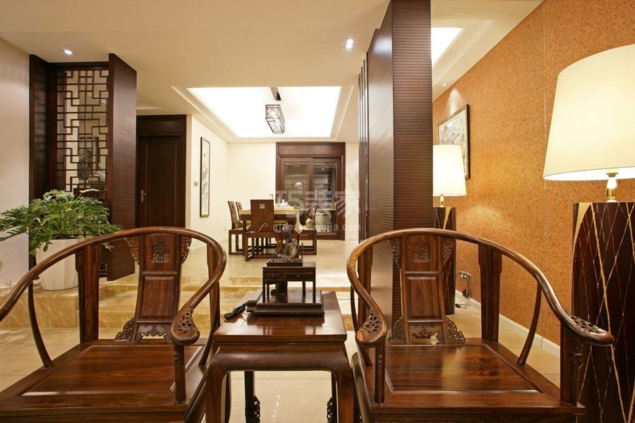 客厅-宣颐家园180平新中式设计方案