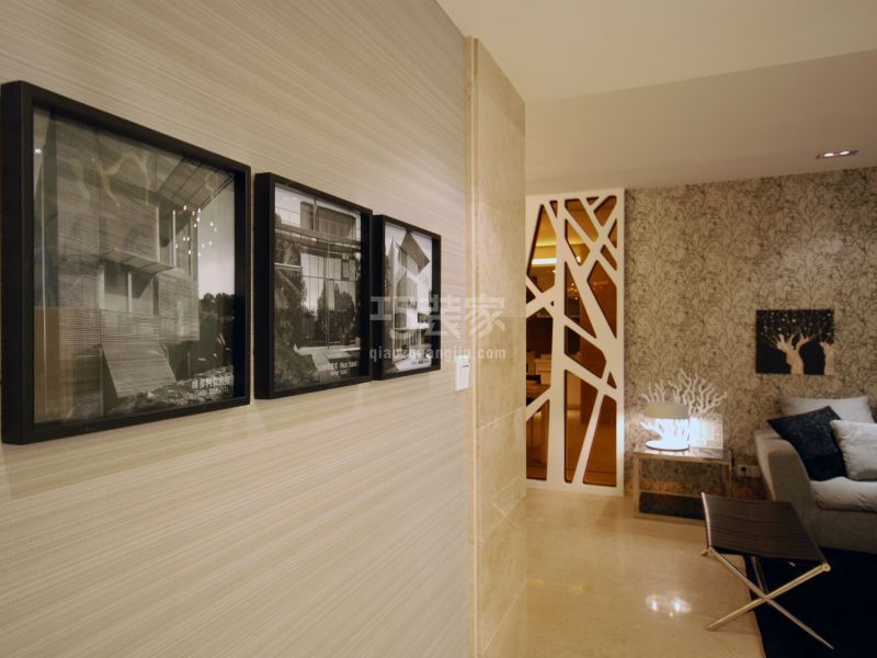 客厅-定慧东里110平简约黑白灰设计方案