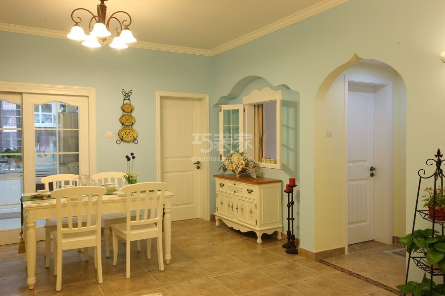 餐厅-贵园东里100平美式田园风格