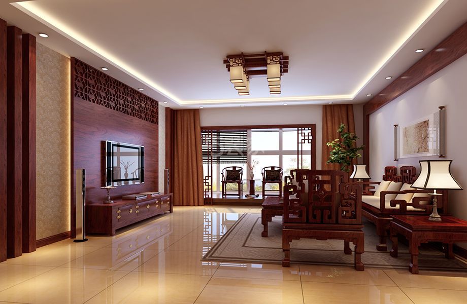 翡翠花溪90平新中式风格设计方案