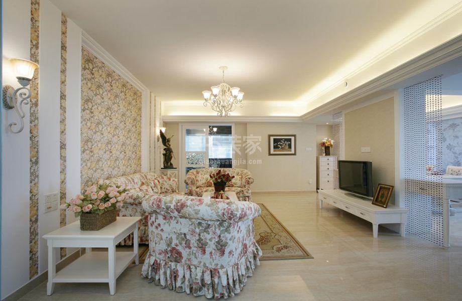 建欣苑2里76平田园风格设计方案