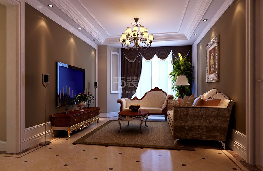 城南嘉园80平简欧风格设计方案