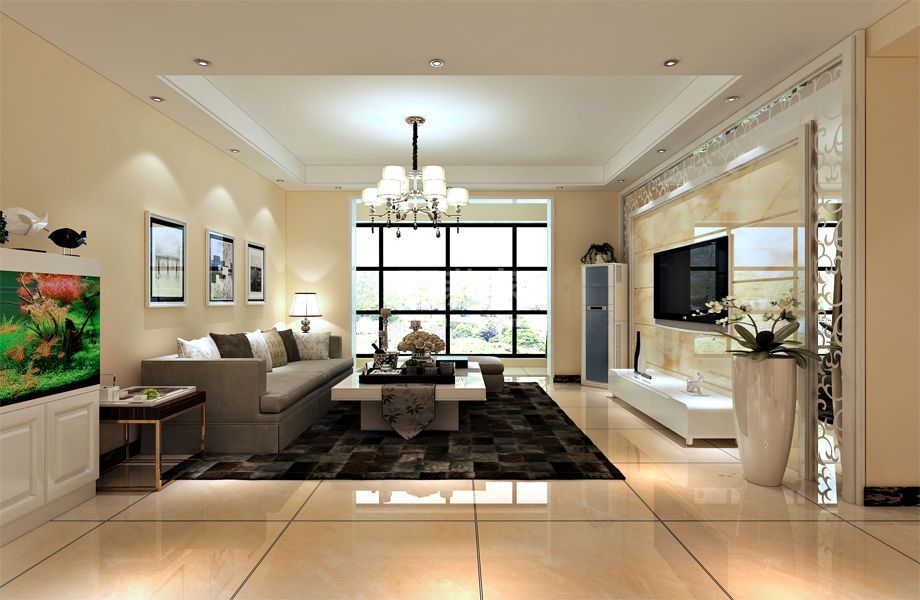 客厅-云冈南里东区90平米现代简约风格设计方案