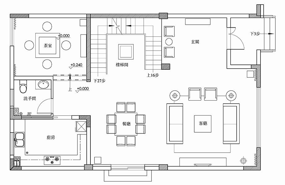 龙水路246平新中式风格设计方案