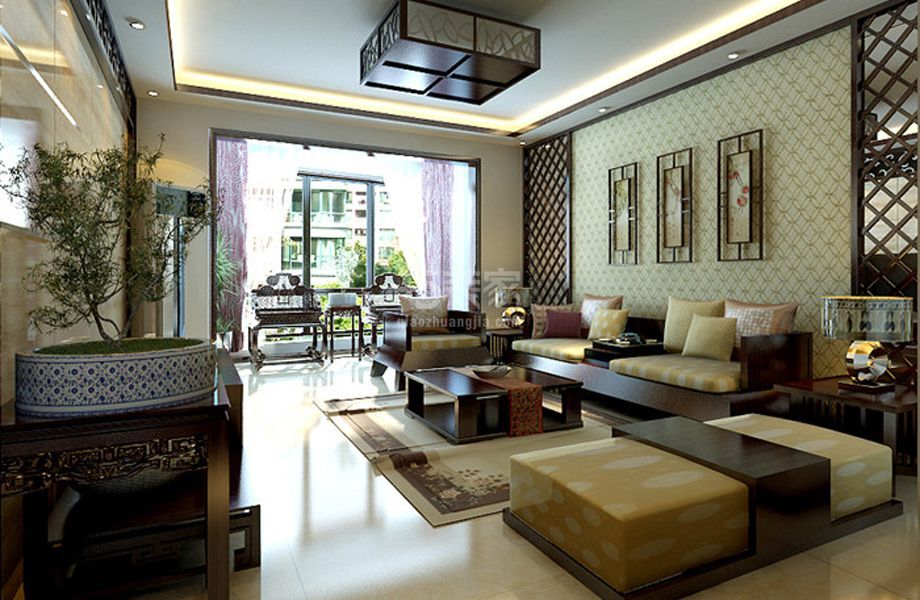 -芳群园100平新中式风格设计方案