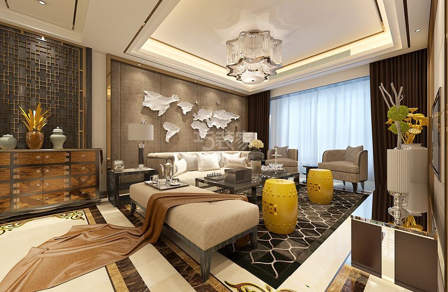 -丰台区四方景园85平新中式风格设计方案