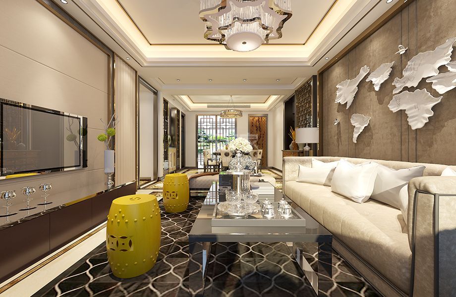 -丰台区四方景园85平新中式风格设计方案