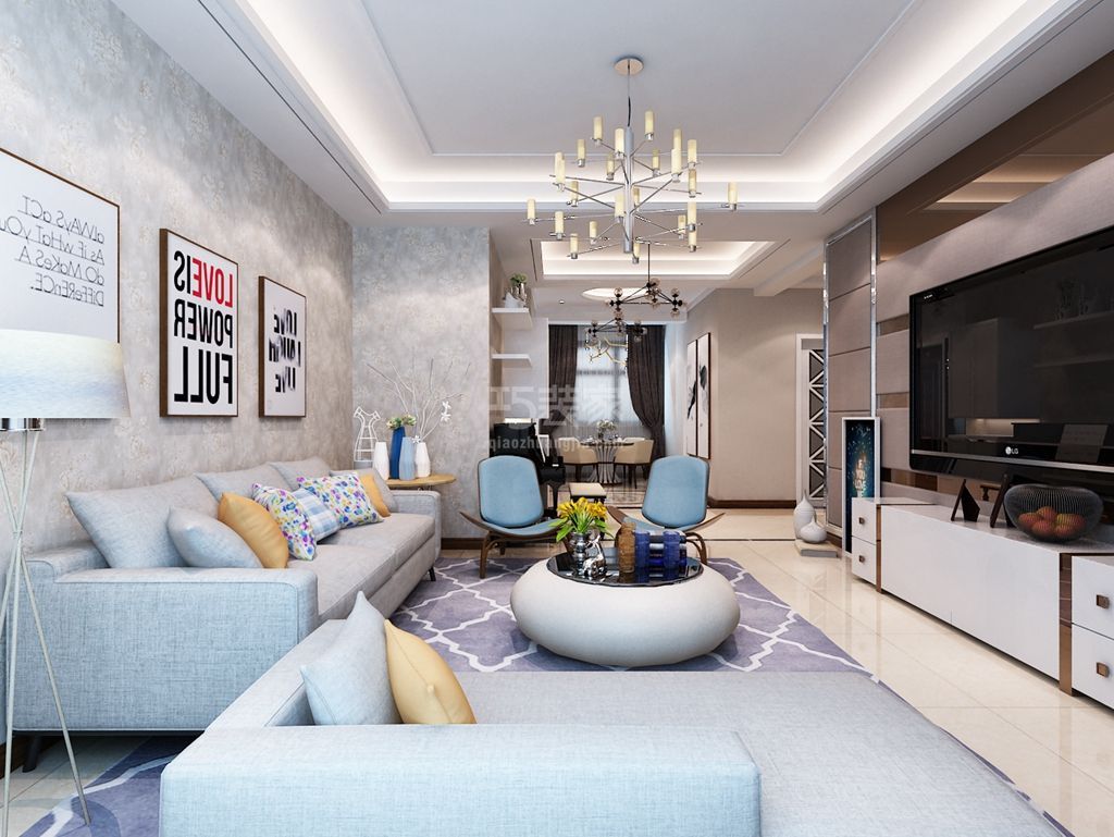 朝新嘉园135平米现代简约风格设计方案