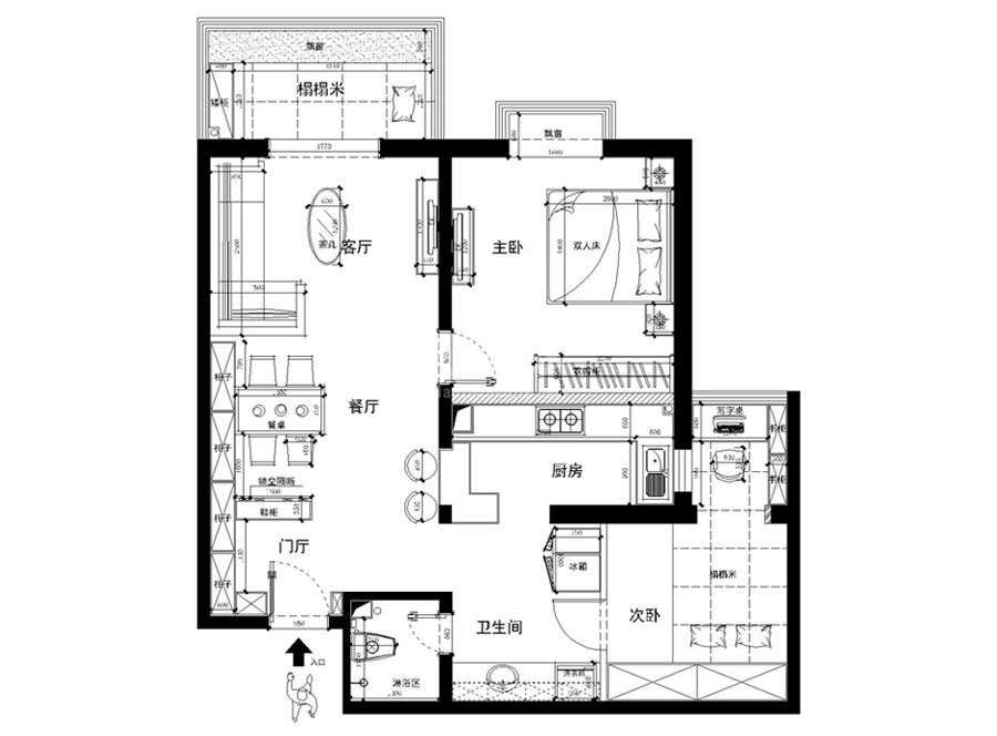 时代之光83平米简约风格设计方案
