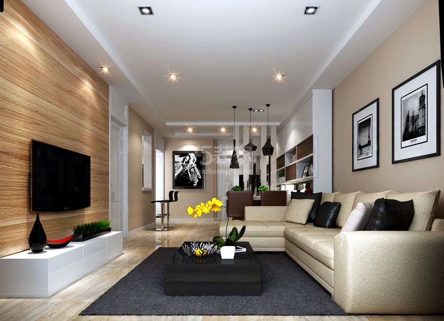 客厅-时代之光83平米简约风格设计方案