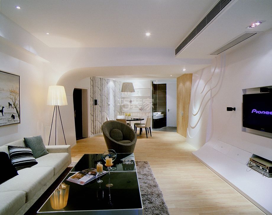 客厅-鸭子桥北里98平现代简约设计案例