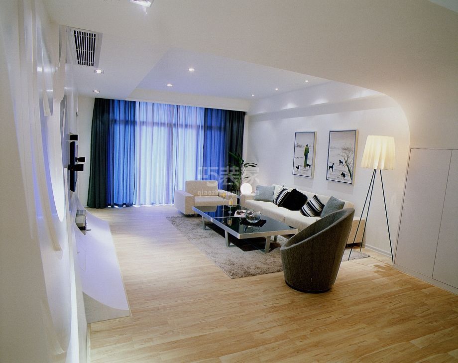 客厅-鸭子桥北里98平现代简约设计案例