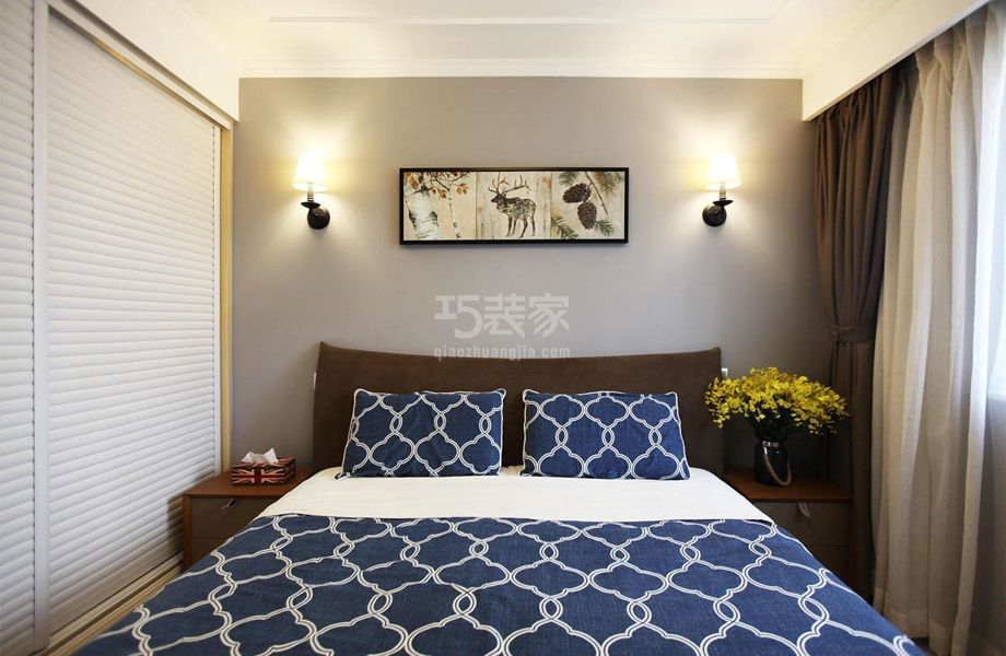 -静谧的藏蓝98平北欧风格设计方案