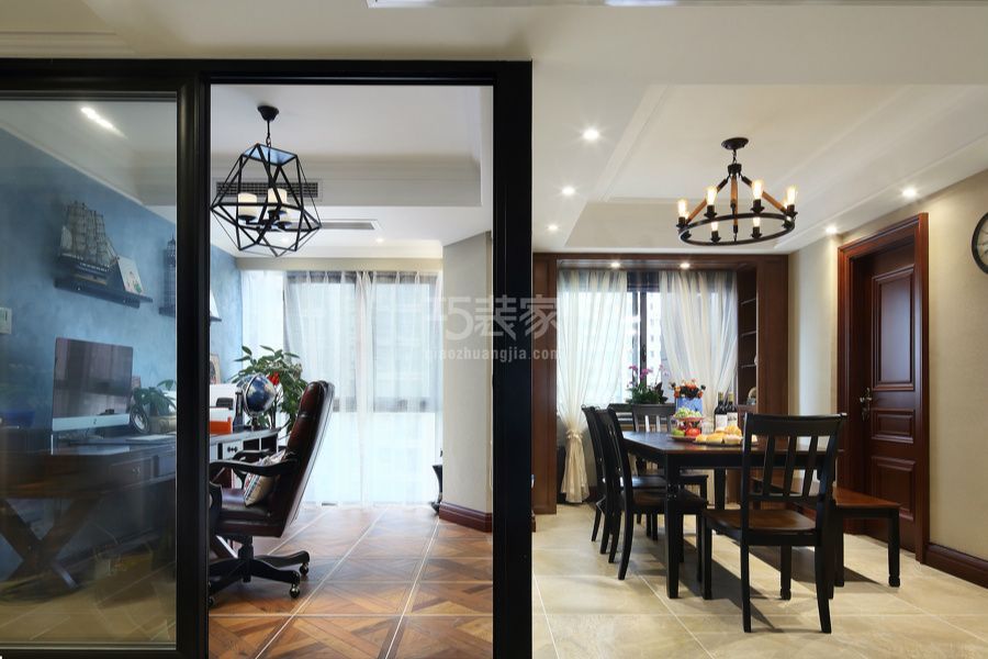 -燕清园  160平米美式风格设计案例