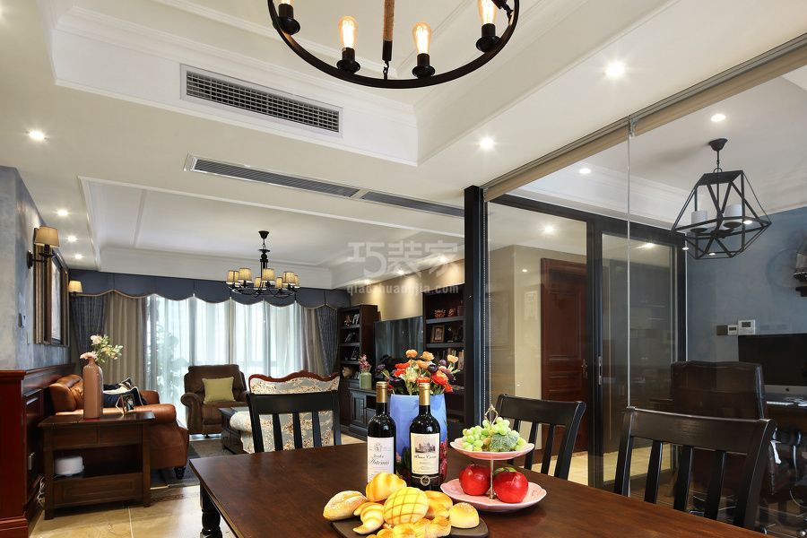 -燕清园  160平米美式风格设计案例