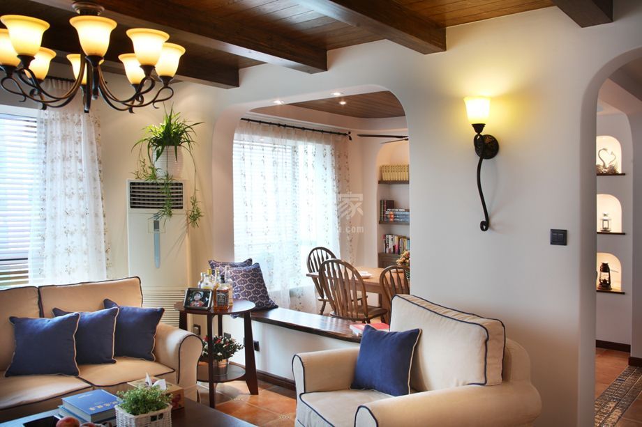 -玺萌丽苑120平地中海风格设计案例