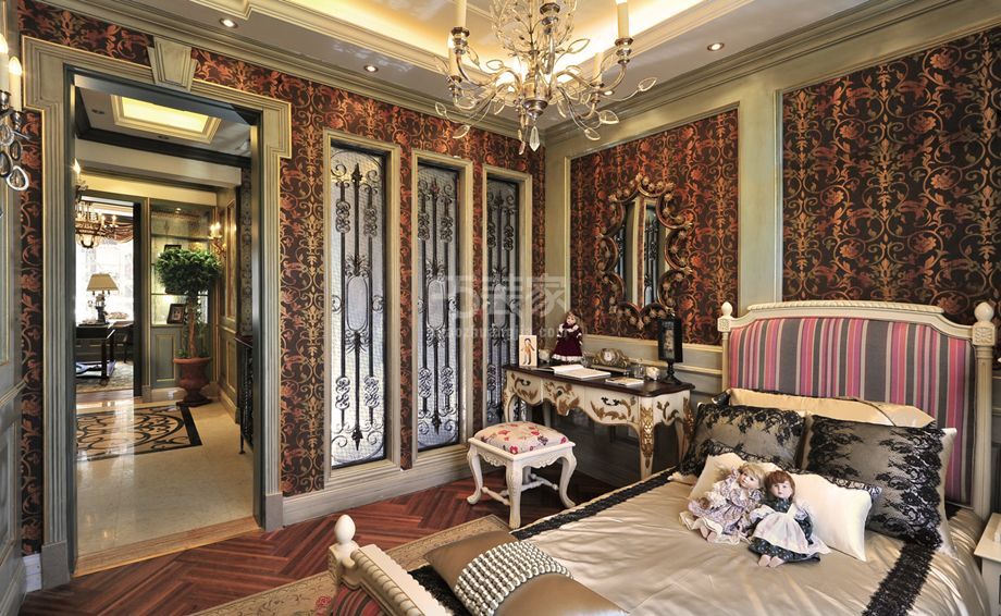 -怡海花园恒泰园240平美式风格设计案例