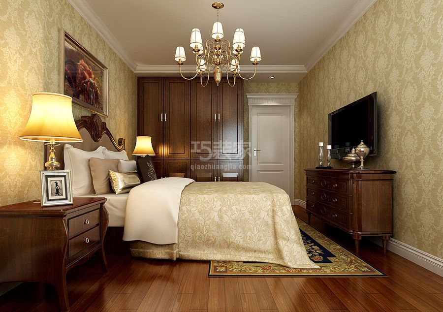 次卧-怡景园128平米美式风格设计方案