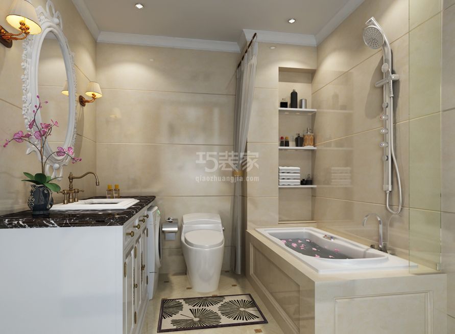 卫生间-豆瓣胡同68平米欧式风格设计方案