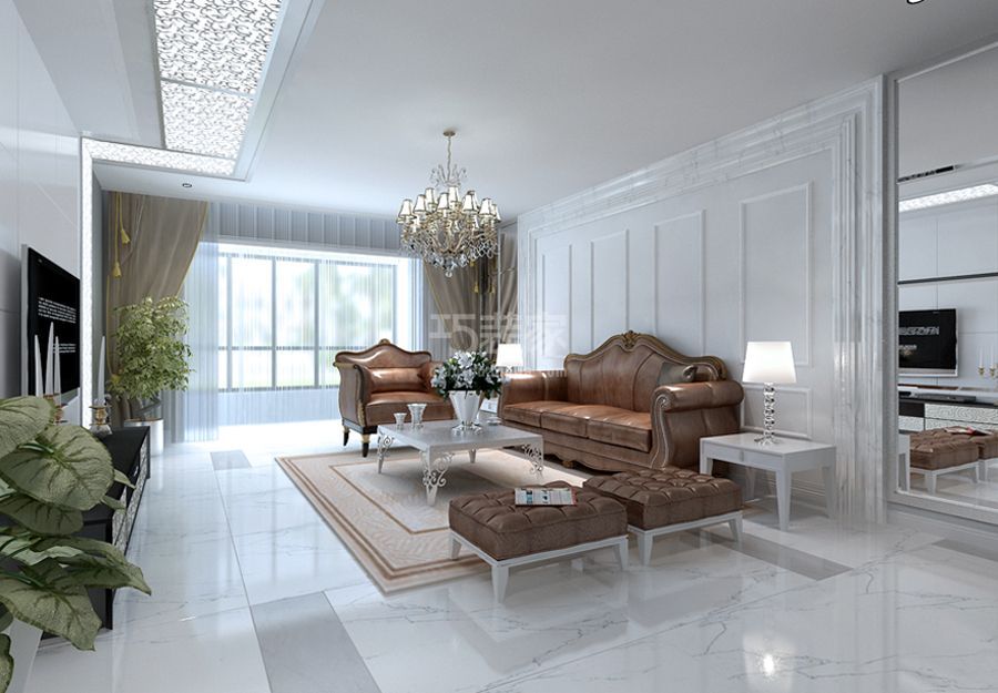 客厅-华侨城167平米欧式风格设计方案