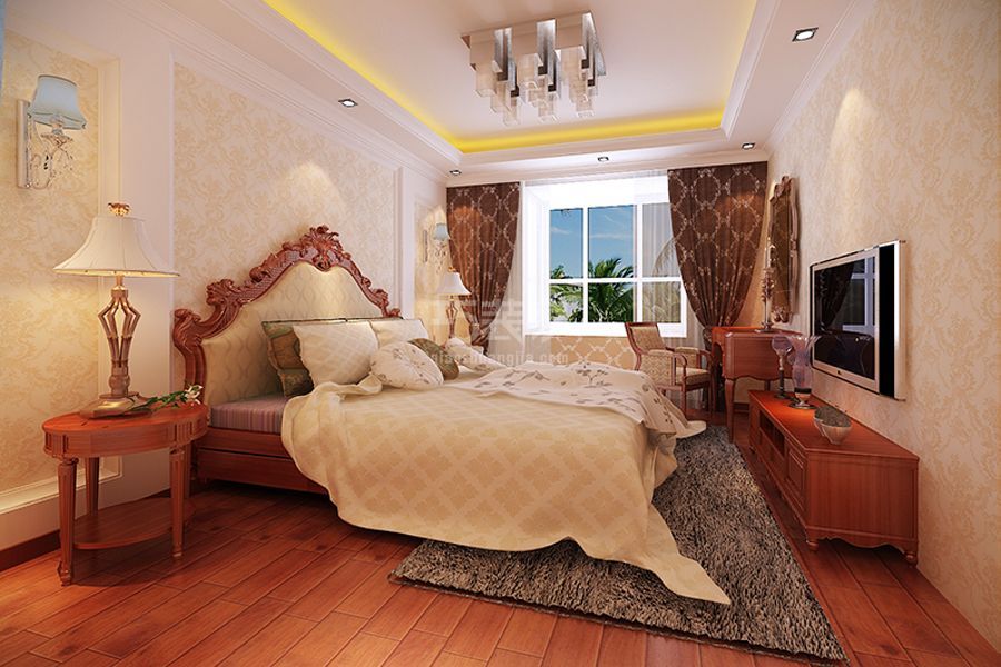 1楼卧室-金港国际280平欧式风格设计方案