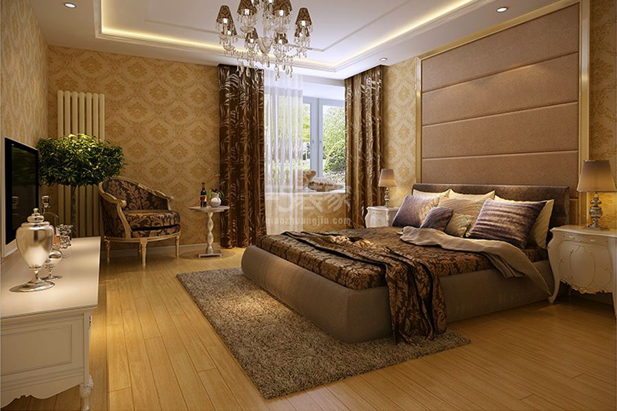 卧室-首城国际120平欧式风格设计方案