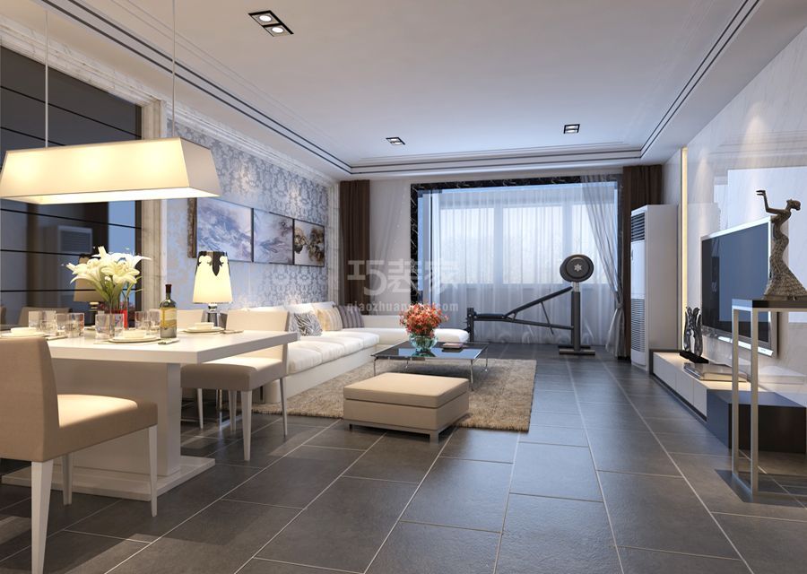 客厅-样本小区100平米简约风格设计方案