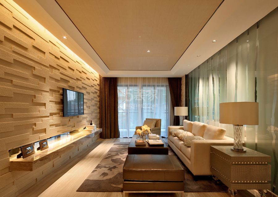 客厅-天鹅湾130平米现代风格设计方案