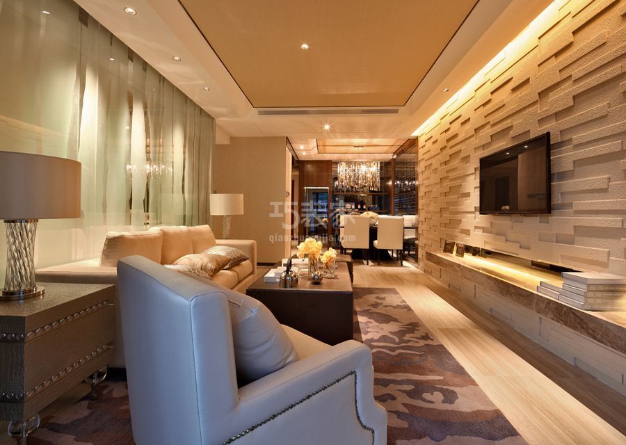 客厅-天鹅湾130平米现代风格设计方案