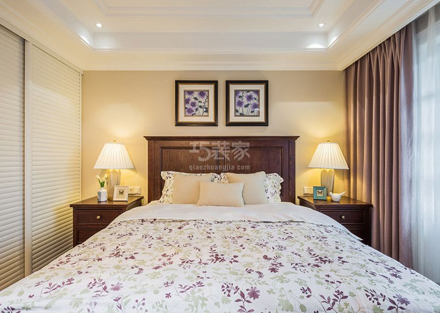 卧室1-金茂府148平米美式风格设计方案