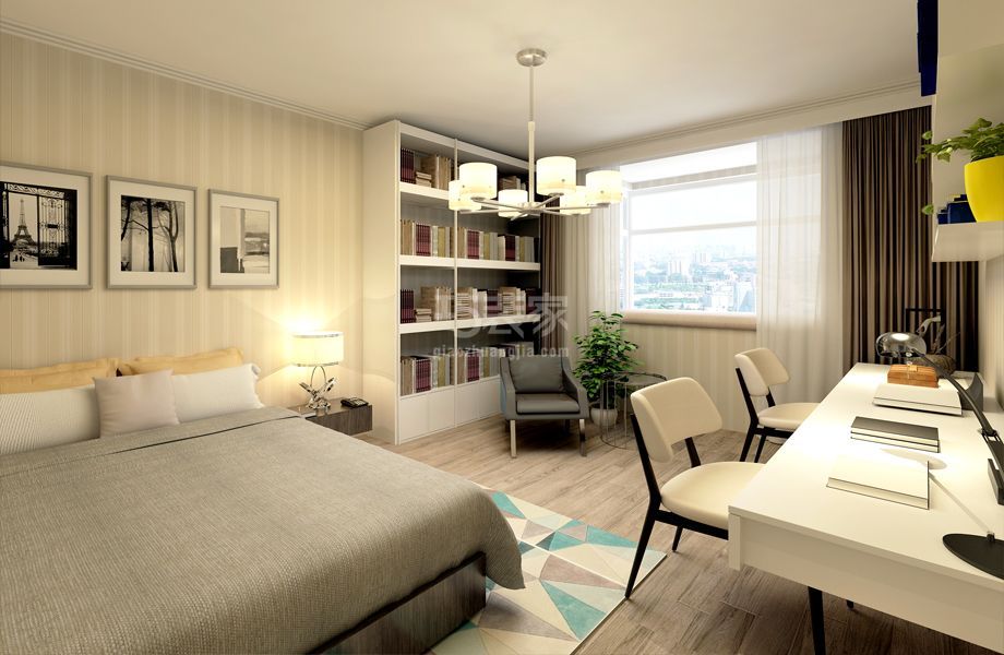 -万年华城99平米现代风格设计方案