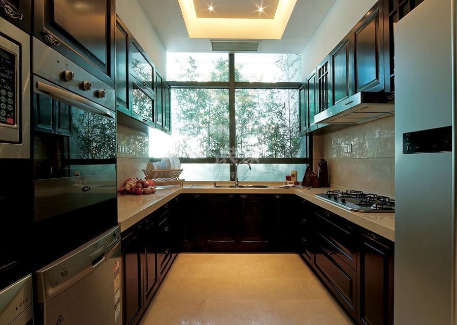 厨房-澜馨墅280平米别墅新中式风格设计案例