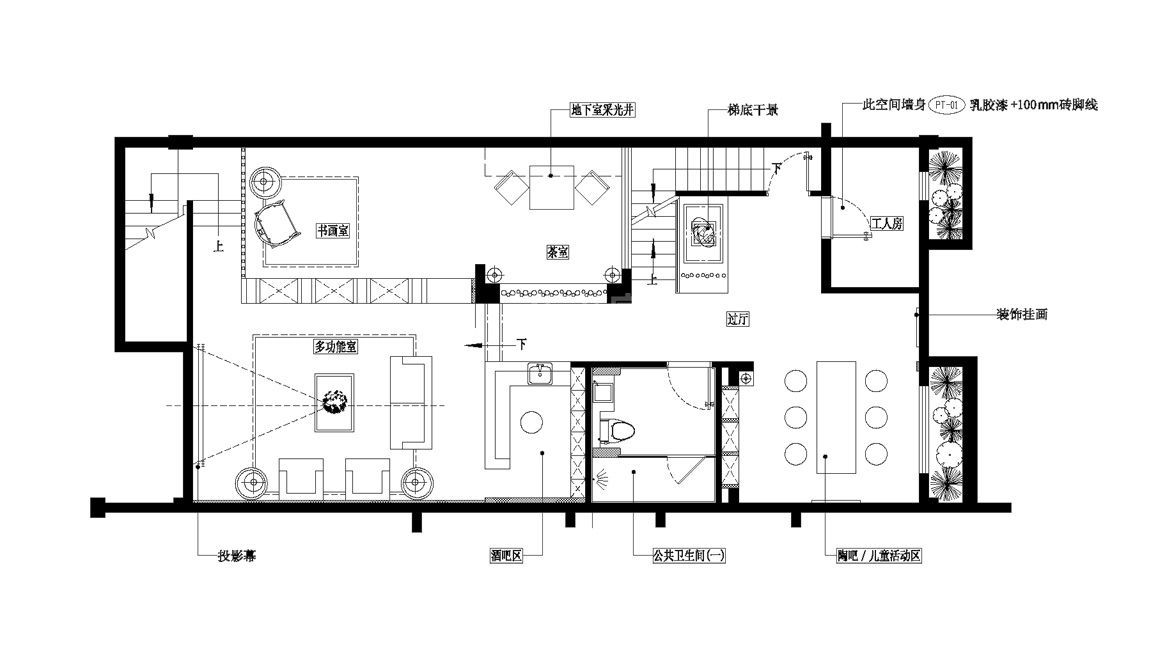澜馨墅280平米别墅新中式风格设计案例