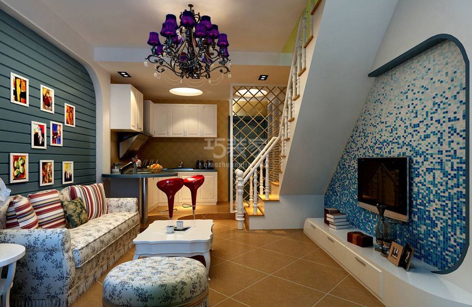 首邑溪谷50平米地中海风格设计方案