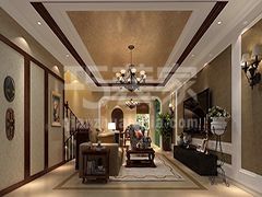 翠林小区120平新中式风格设计方案