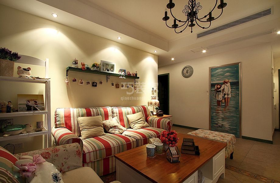 客厅-普惠北里110㎡地中海式风格设计方案