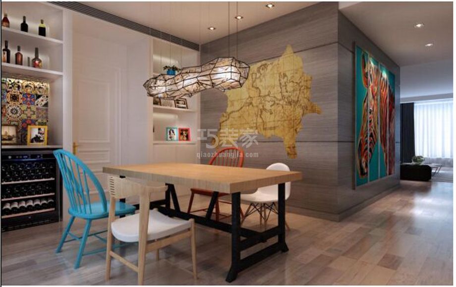 -百万庄家园110平混搭风格设计方案