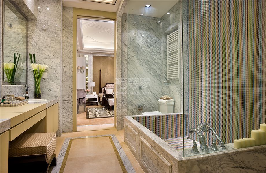 -溪水花园220平米Burberry简欧风格方案